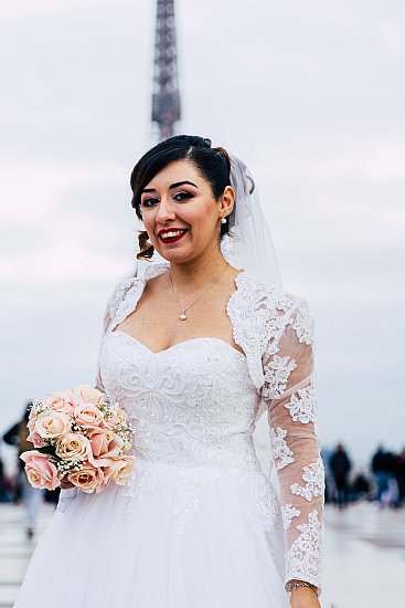 Séance photo avec la mariée