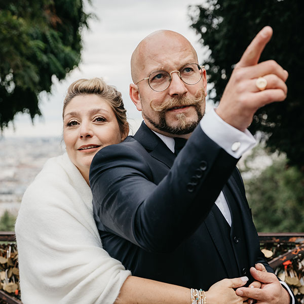 Séance photo de couple lors du mariage