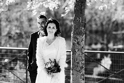 Portrait du couple en noir et blanc