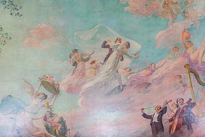 Fresque du plafond de la mairie de Montrouge intitulée "Fiançailles, noces et famille" de Henri Jamet