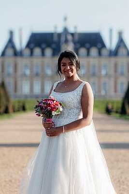 La mariée et son bouquet