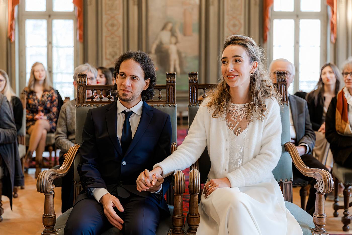 Les mariés durant la cérémonie