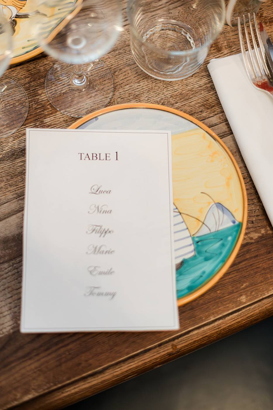 Gros plan sur le menu