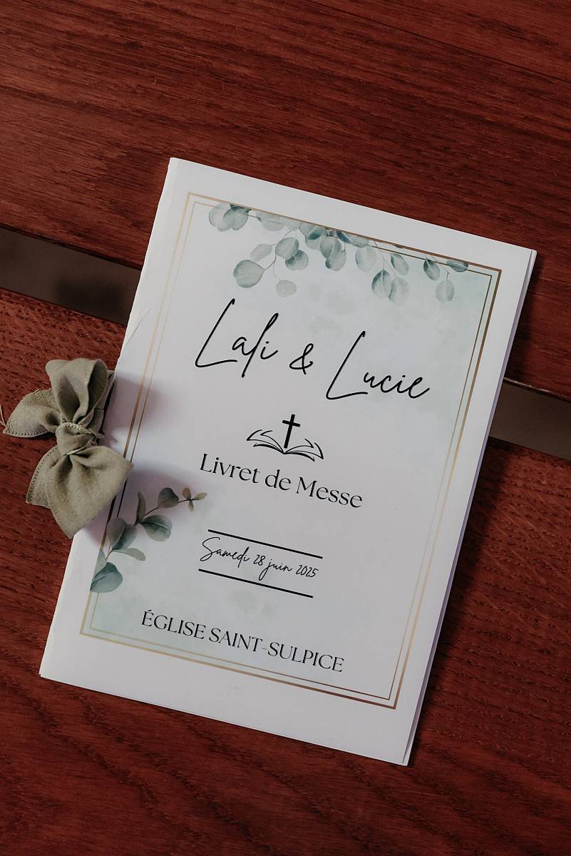 Le livret de messe des mariés