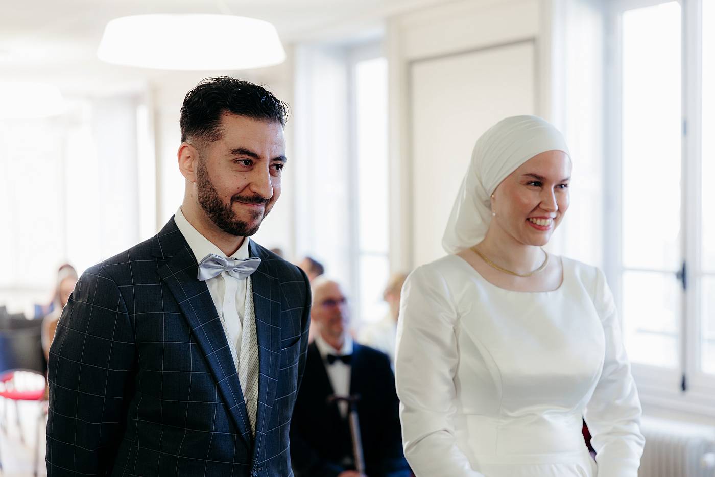 Les mariés durant la fin de la cérémonie