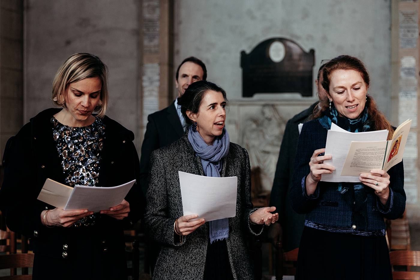 La chorale durant le cérémonie religieuse