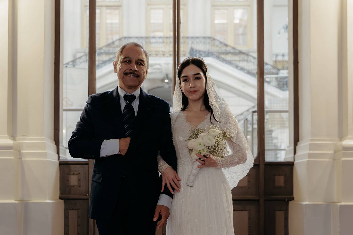 Portrait américain de la mariée de son père