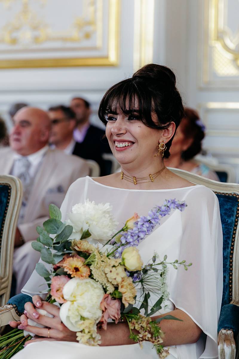 Le grand sourire de la mariée.