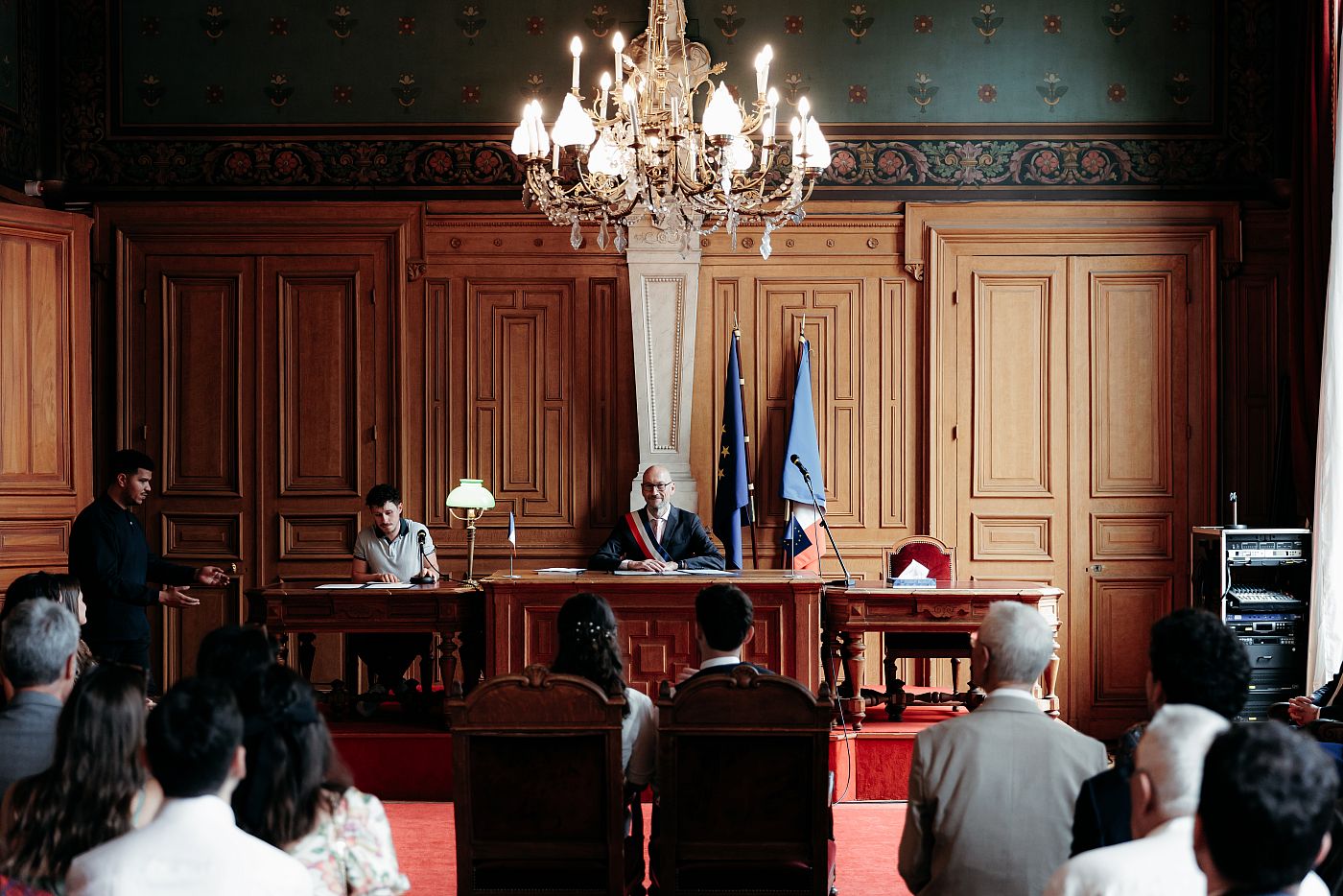 La salle des mariages de la mairie du 11e arrondissement de Paris