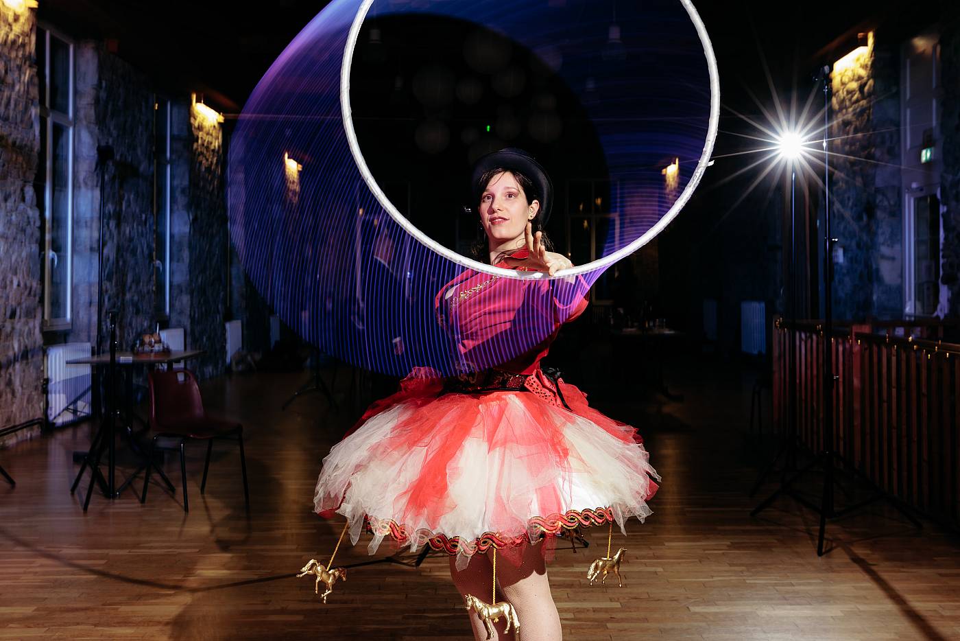 Trainée lumineuse avec le cerceau