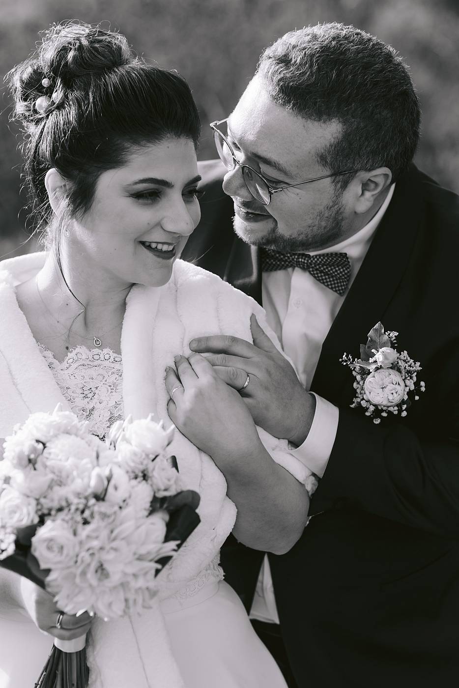 Gros plans lors de la séance photo de couple