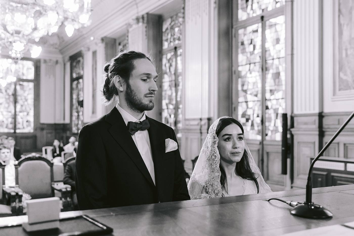 Les mariés se préparent à se dire oui