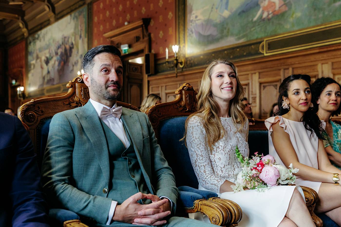 Les mariés durant la cérémonie