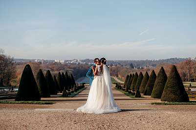 Séance photo de couple au parc du château